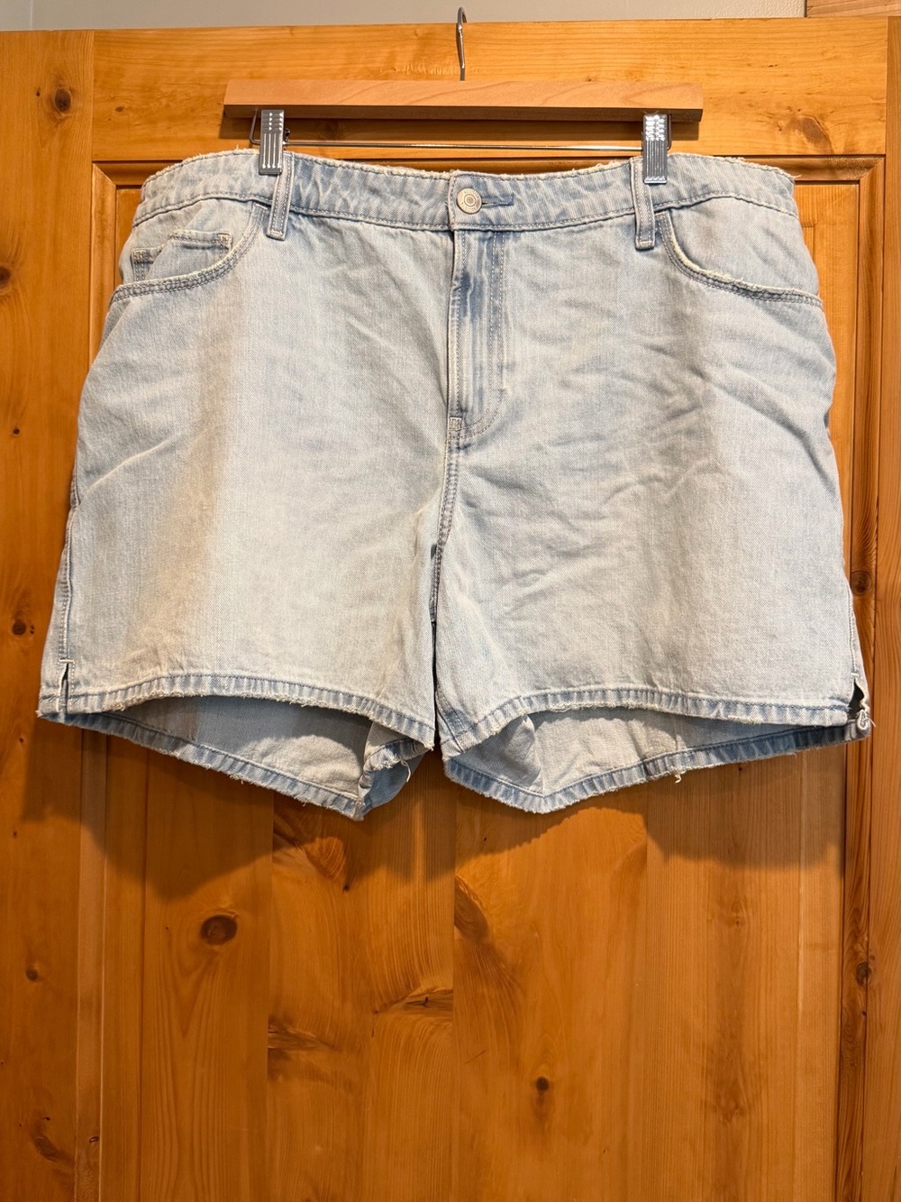 Hollister Light Blue High-Rise Relaxed Denim Jean Shorts